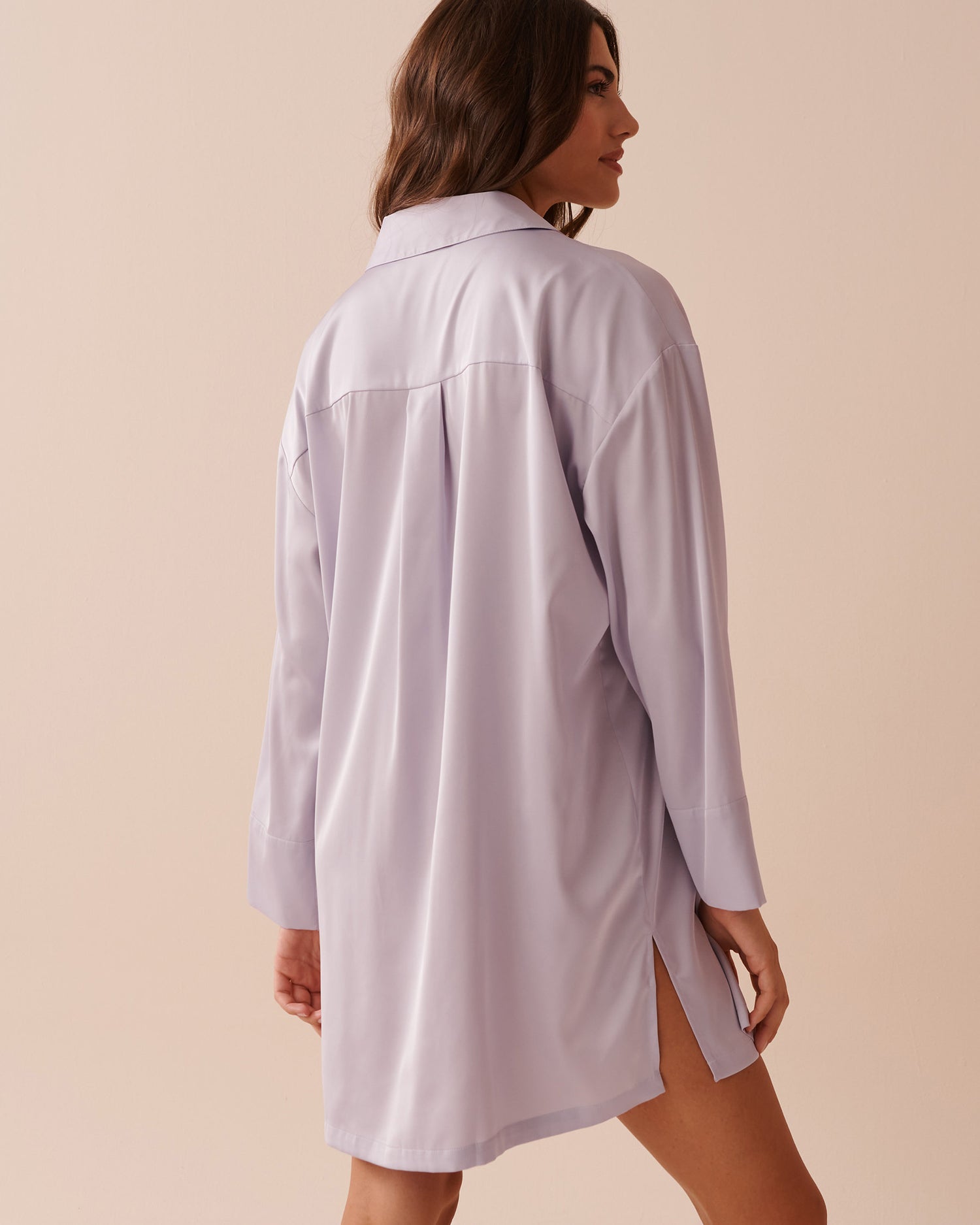 LUXURY EDITION Satin Button-Down Sleepshirt_60500156_50073_02