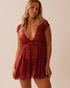 La Vie en Rose_Sun-Dried Tomato_Open Front Floral Lace Babydoll_60500196_60205_01