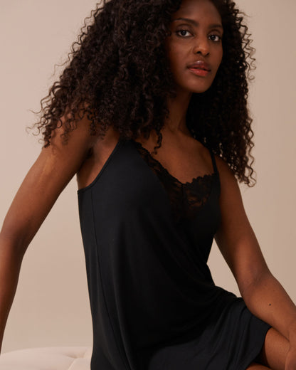 La Vie en Rose_Black Beauty_Lace Detail Modal Nightie_60500202_00001_03