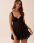 La Vie en Rose_Black Beauty_Floral Lace and Mesh Babydoll_60500207_00001_01