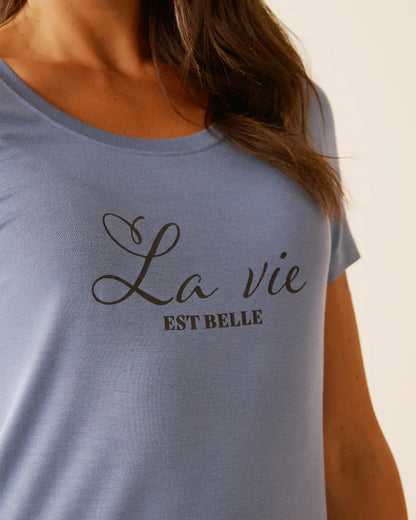 La Vie en Rose_Stonewash_Soft Jersey Short Sleeve Sleepshirt_60500209_40011_03