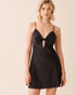 La Vie en Rose_Black Beauty_Twist Knot and Keyhole Satin Nightie_60500212_00001_01