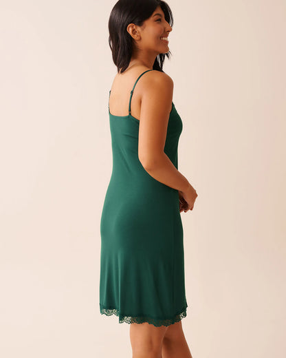 La Vie en Rose_Botanical Garden_Lace Trim Modal Nightie with Shelf Bra_60500213_30140_03