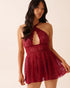 La Vie en Rose_Savvy Red_Cross-front Lace Babydoll_60500218_60215_01