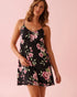 La Vie en Rose_Black & Pink Flowers_Peony Print Recycled Fibers Mesh Trim Nightie_60500220_P00489_01