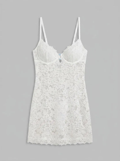 La Vie en Rose Snow White Women LUXURY EDITION Floral Lace Nightie with Underwire SKU: 60500228_10011 Image 00