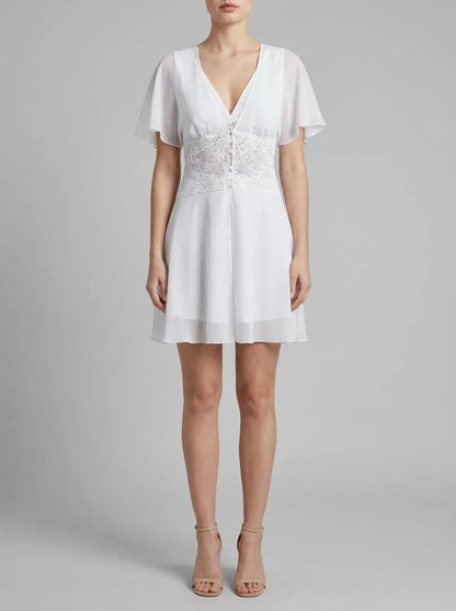 La Vie en Rose Snow White Women LUXURY EDITION Chiffon and Lace Open Front Nightie SKU: 60500229_10011 Image 00