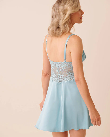 La Vie en Rose Stratosphere Women LUXURY EDITION Satin and Lace Nightie SKU: 60500230_40274 Image 02
