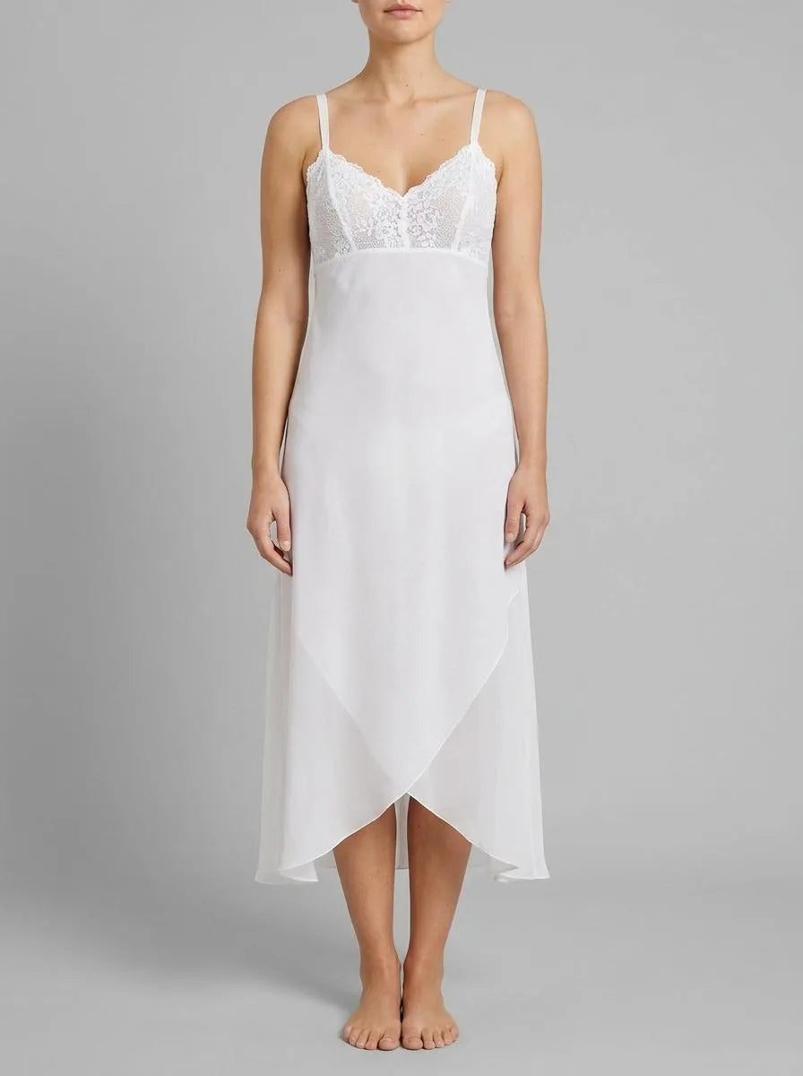 La Vie en Rose Snow White Women LUXURY EDITION Chiffon and Lace Long Nightie SKU: 60500231_10011 Image 00