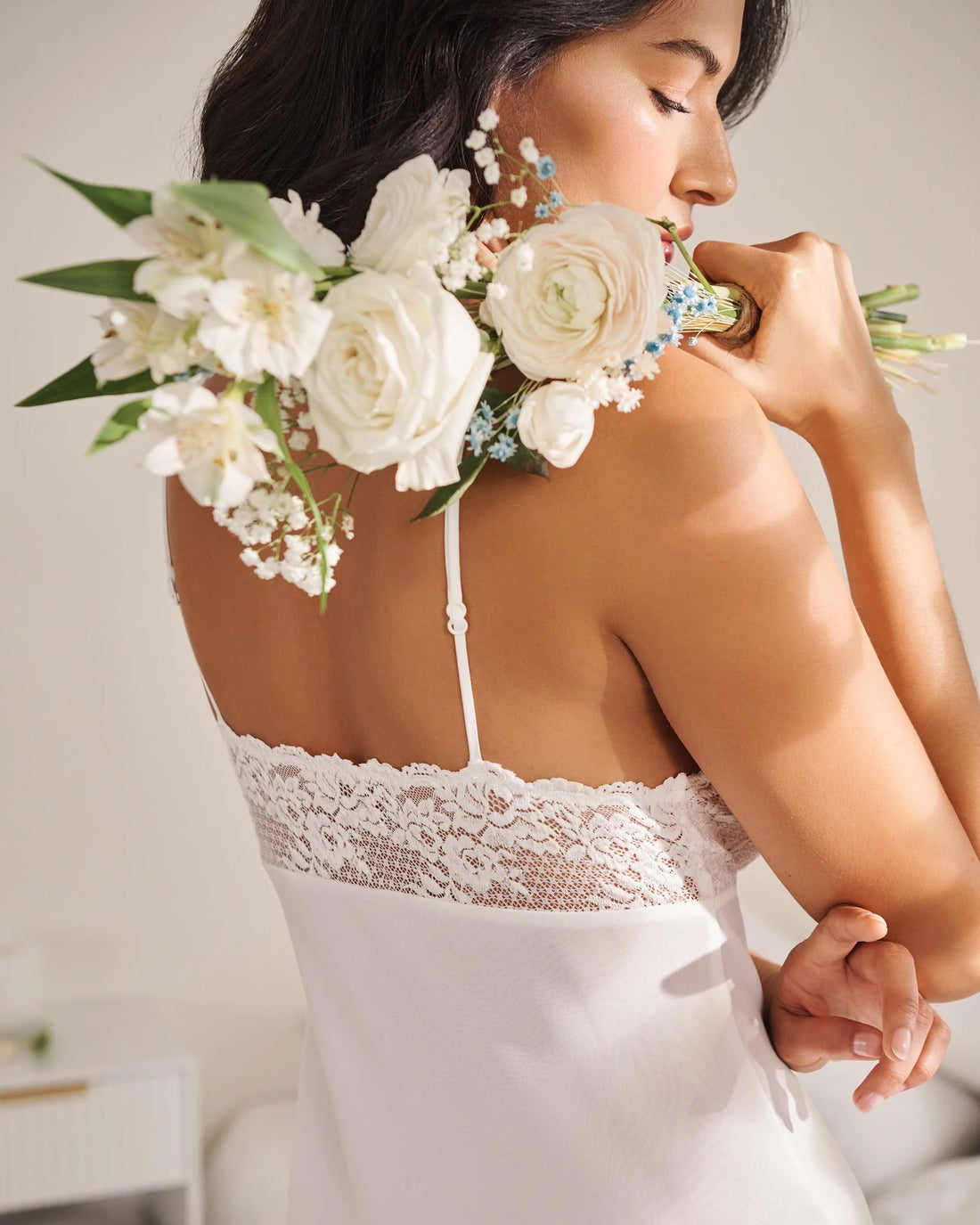 La Vie en Rose Snow White Women LUXURY EDITION Chiffon and Lace Long Nightie SKU: 60500231_10011 Image 05