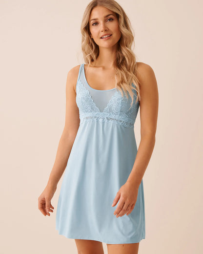 La Vie en Rose Stratosphere Women LUXURY EDITION Floral Lace and Microfiber Nightie SKU: 60500234_40274 Image 01
