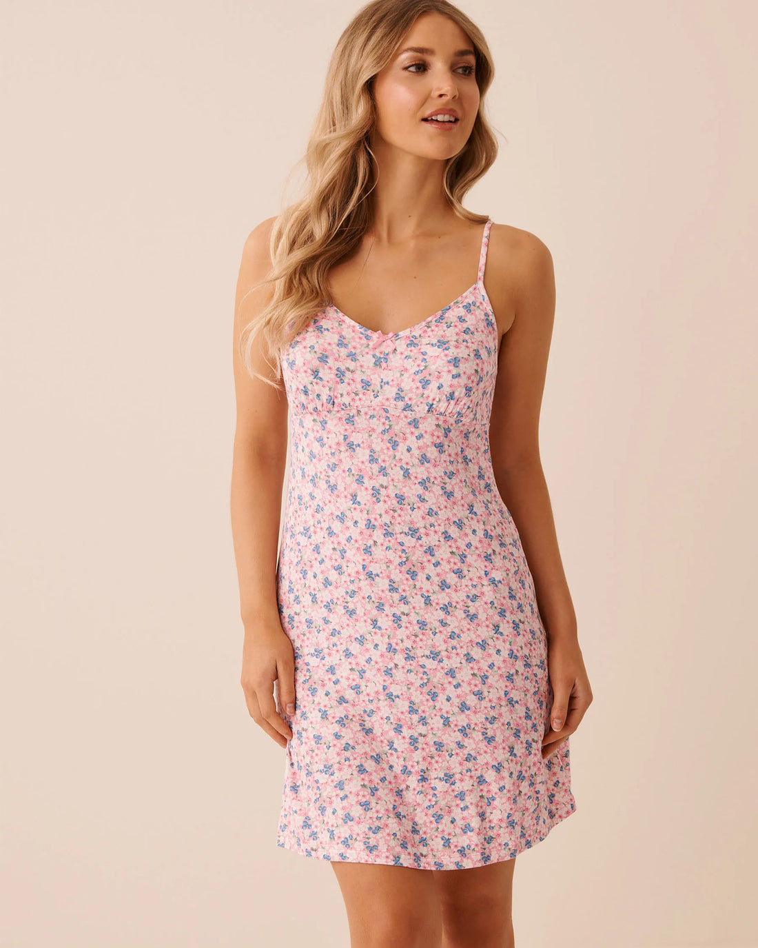 La Vie en Rose Blueberry Ditsy Women Bloom &amp; Berry Print Soft Jersey Nightie SKU: 60500237_P60472 Image 01