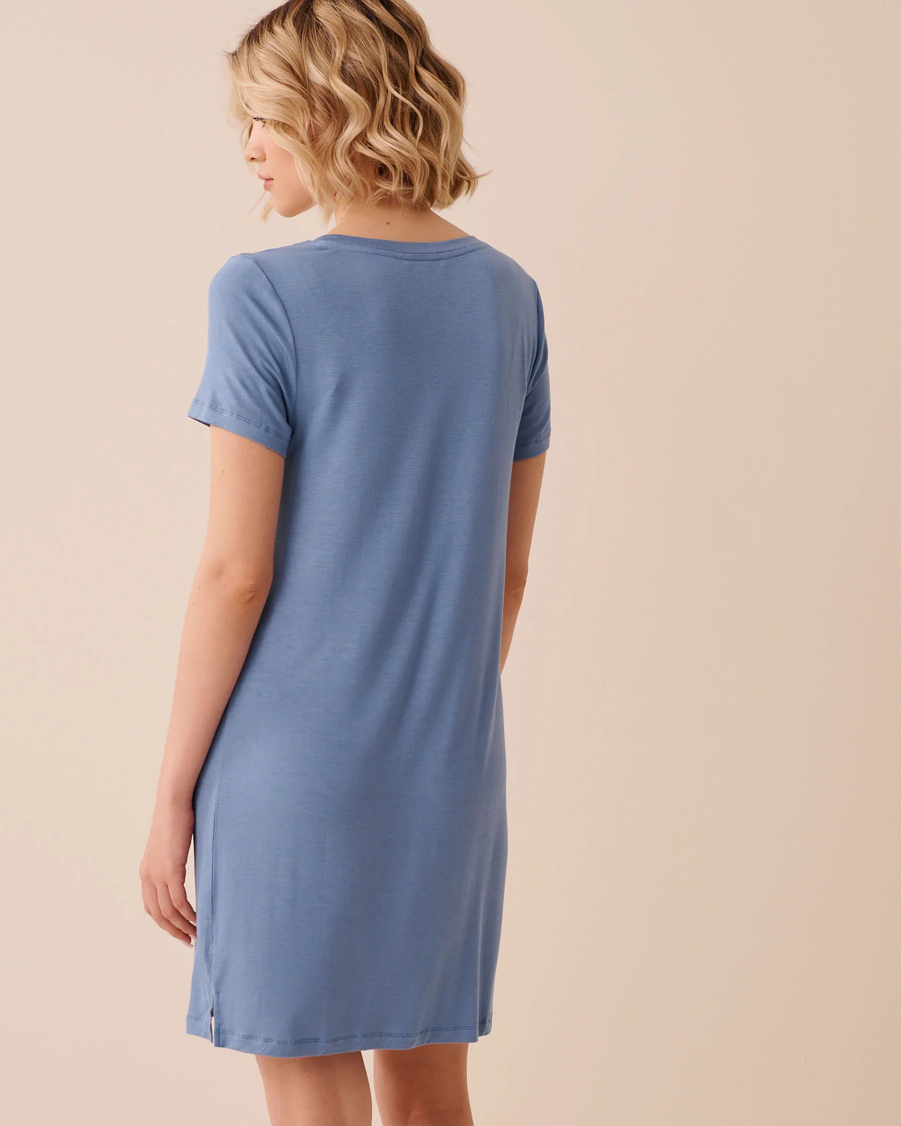 La Vie en Rose Ashleigh Blue Women Berry Print Soft Jersey Short Sleeve Sleepshirt SKU: 60500238_40275 Image 02