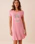 La Vie en Rose Sea Pink Women Pink Floral Print Soft Jersey Short Sleeve Sleepsh SKU: 60500238_60171 Image 01