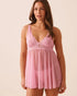 La Vie en Rose Nosegay Women Floral Lace and Mesh Babydoll SKU: 60500240_60245 Image 01