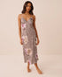 La Vie en Rose Leopard Garden Women Luxury Edition Floral Leopard Print Satin Long Nightie SKU: 60500253_P20099 Image 01
