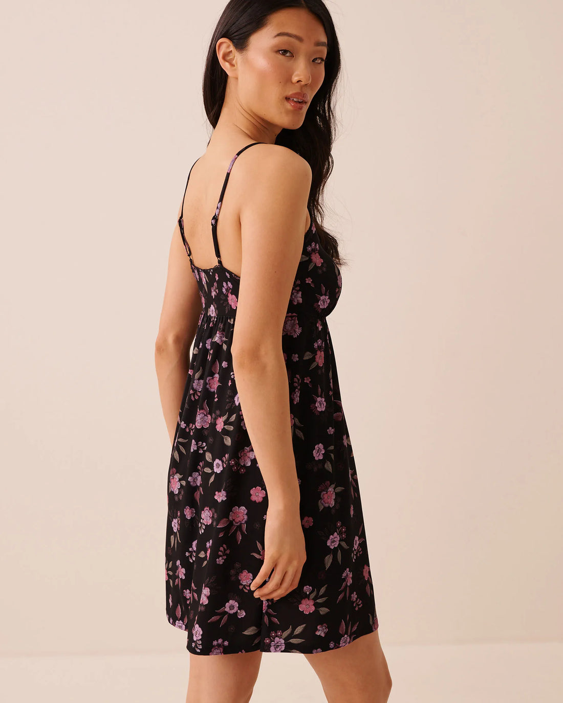 La Vie en Rose Flower Ditsy Women Floral Print Tie Nightie SKU: 60500256_P00541 Image 02