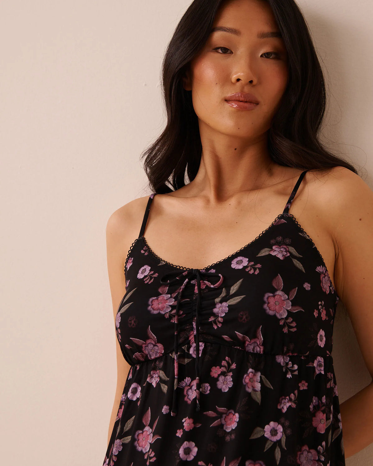 La Vie en Rose Flower Ditsy Women Floral Print Tie Nightie SKU: 60500256_P00541 Image 03