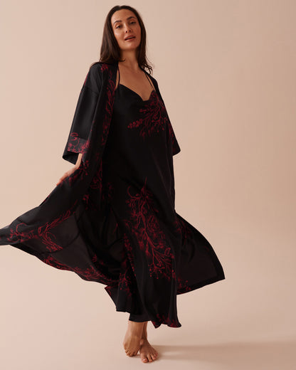 Pastel Floral Print Long Satin Kimono_60600085_P00387_01