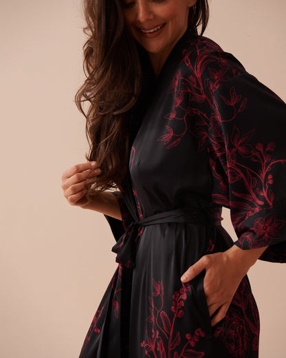 Pastel Floral Print Long Satin Kimono_60600085_P00387_04