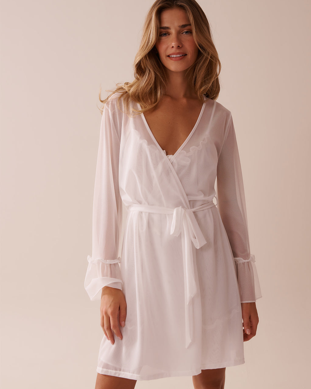 La Vie en Rose_Snow White_Short Mesh Kimono_60600095_10011_01
