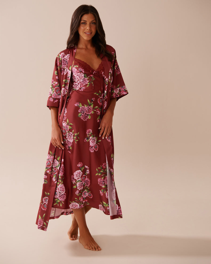 La Vie en Rose_Sun-Dried Flowers_LUXURY EDITION Rose Print Satin Long Kimono_60600098_P60390_11