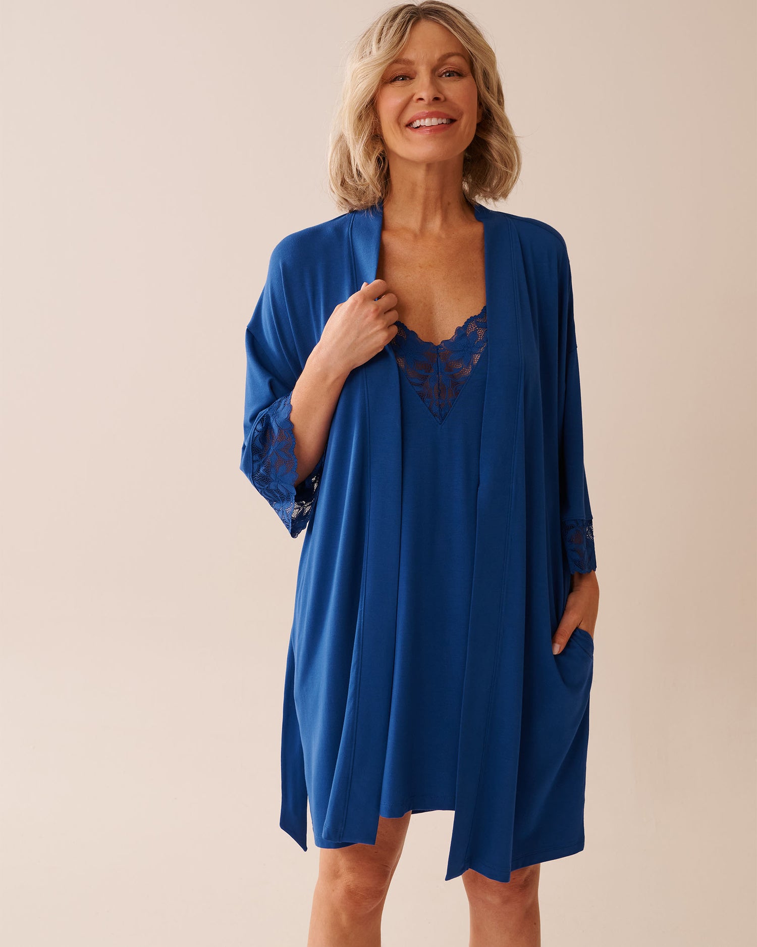 La Vie en Rose_Mazarine Blue_Lace Detail Modal Kimono_60600100_40066_04
