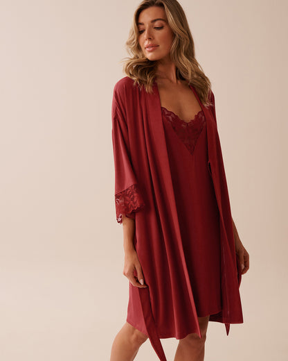 La Vie en Rose_Sun-Dried Tomato_Lace Detail Modal Kimono_60600100_60205_01