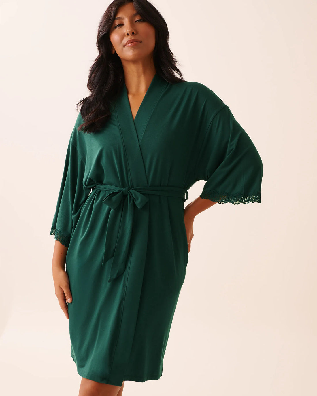 La Vie en Rose_Botanical Garden_Lace Trim Modal Kimono_60600108_30140_01