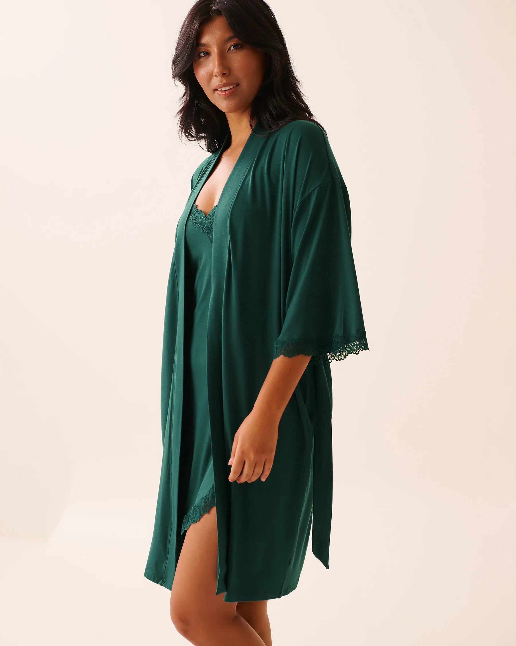 La Vie en Rose_Botanical Garden_Lace Trim Modal Kimono_60600108_30140_04