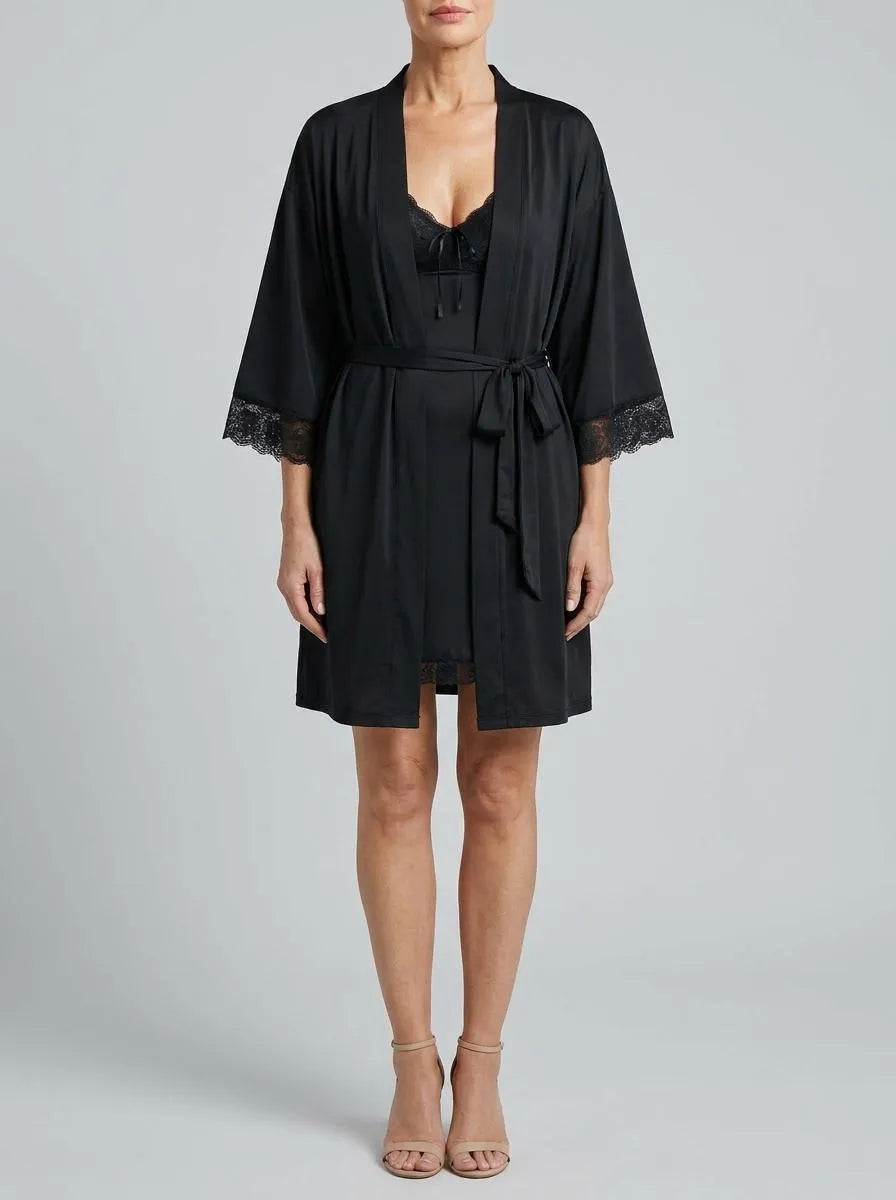La Vie en Rose_Black Beauty_Lace Trim Kimono_60600113_00001_00