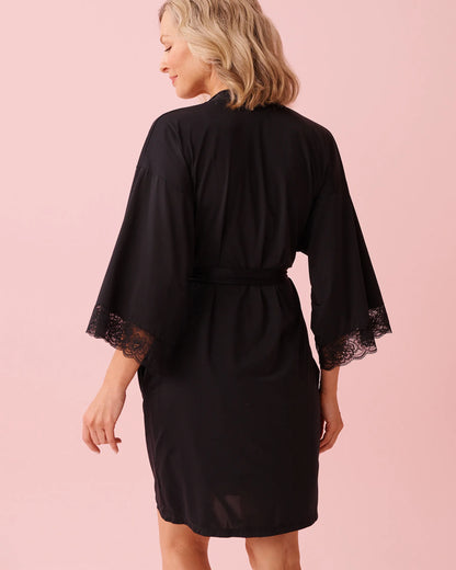 La Vie en Rose_Black Beauty_Lace Trim Kimono_60600113_00001_02