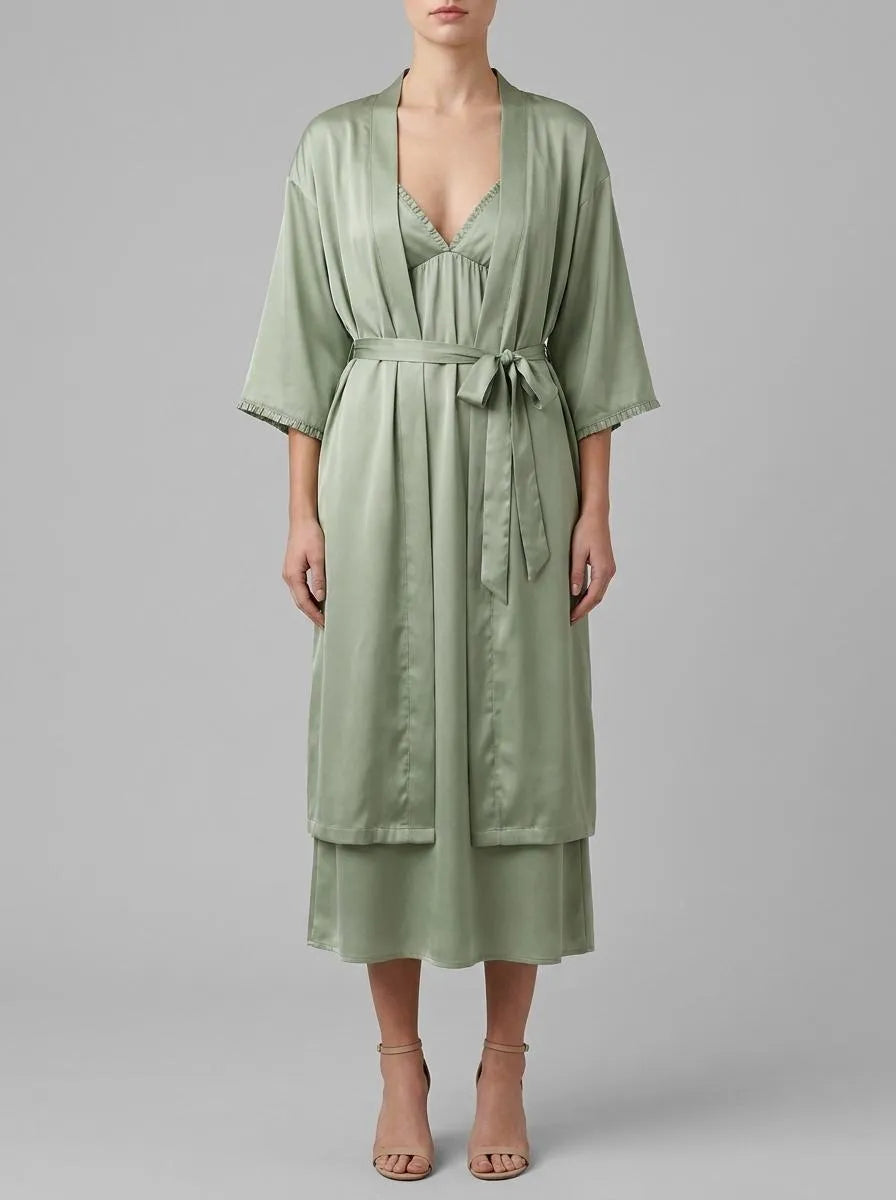La Vie en Rose_Mineral Gray_Satin Long Kimono_60600114_30059_00