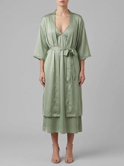 La Vie en Rose_Mineral Gray_Satin Long Kimono_60600114_30059_00