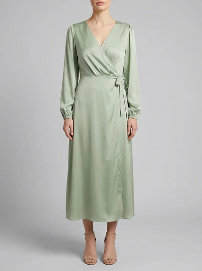 La Vie en Rose_Mineral Gray_Satin Long Sleeve Sleepshirt_60600115_30059_00