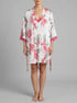 La Vie en Rose Snow White Flowers Women LUXURY EDITION Camellia Print Lace Trim Satin Kimono SKU: 60600117_P10585 Image 00