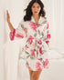 La Vie en Rose Snow White Flowers Women LUXURY EDITION Camellia Print Lace Trim Satin Kimono SKU: 60600117_P10585 Image 05