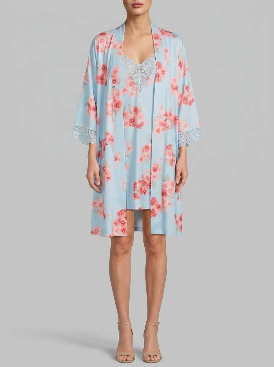 La Vie en Rose Stratosphere Blossom Women Spring Blossom Print Lace Trim Kimono SKU: 60600118_P40551 Image 00