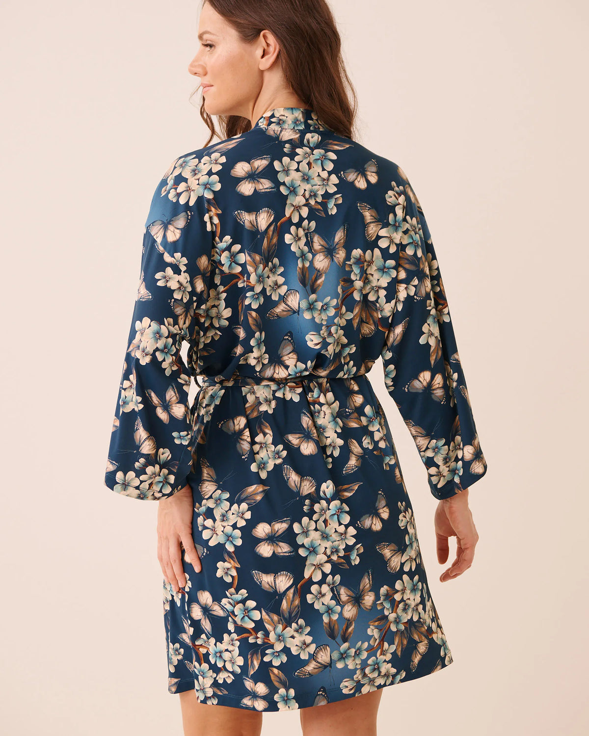 La Vie en Rose Butterfly Garden Women Microfiber Kimono SKU: 60600123_P40613 Image 04