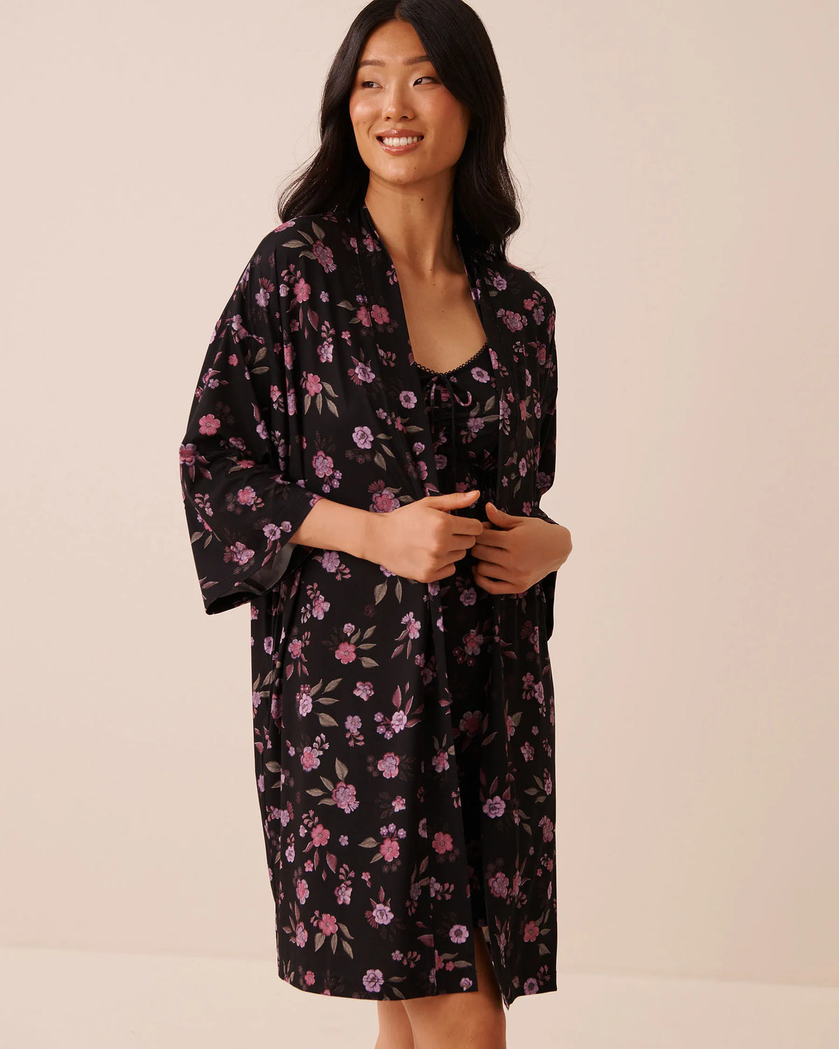 La Vie en Rose Flower Ditsy Women Floral Print Kimono SKU: 60600127_P00541 Image 05