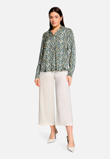 Betty Barclay Offwhite Women Culottes with Pressed Crease And Elasticated Waistband SKU: 6066-2420_1014 Image 02