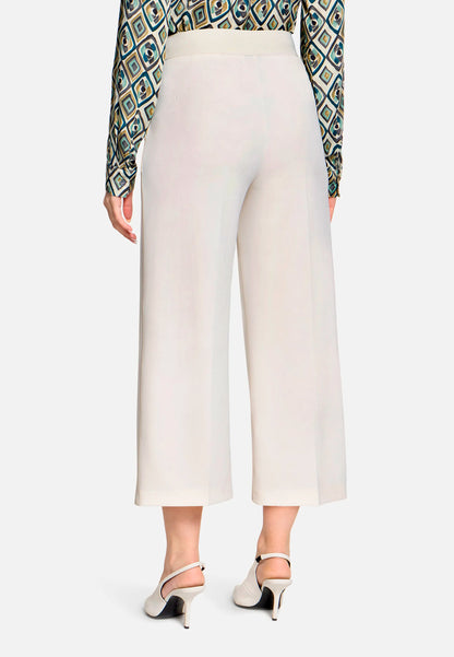 Betty Barclay Offwhite Women Culottes with Pressed Crease And Elasticated Waistband SKU: 6066-2420_1014 Image 03