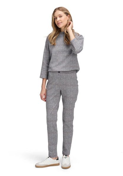 Betty Barclay_Grey/Beige_Check Trousers_6093-1659_9876_01