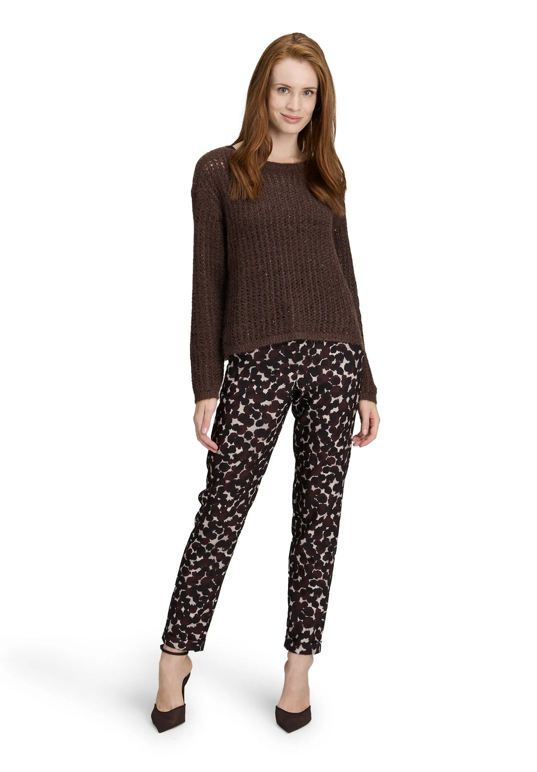 Betty Barclay_Brown/Beige_Casual Trousers 7/8 Length_6098-1620_7871_01