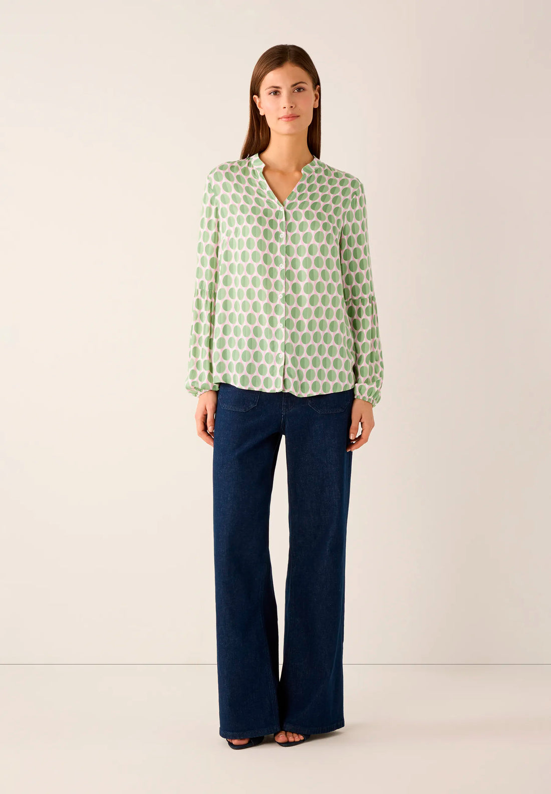 More &amp; More Spring Green Women Viscose Blouse with Graphic Print SKU: 61012000_4623 Image 02