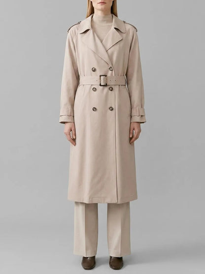 More &amp; More Powder Beige Women Trench Coat SKU: 61017000_0214 Image 00