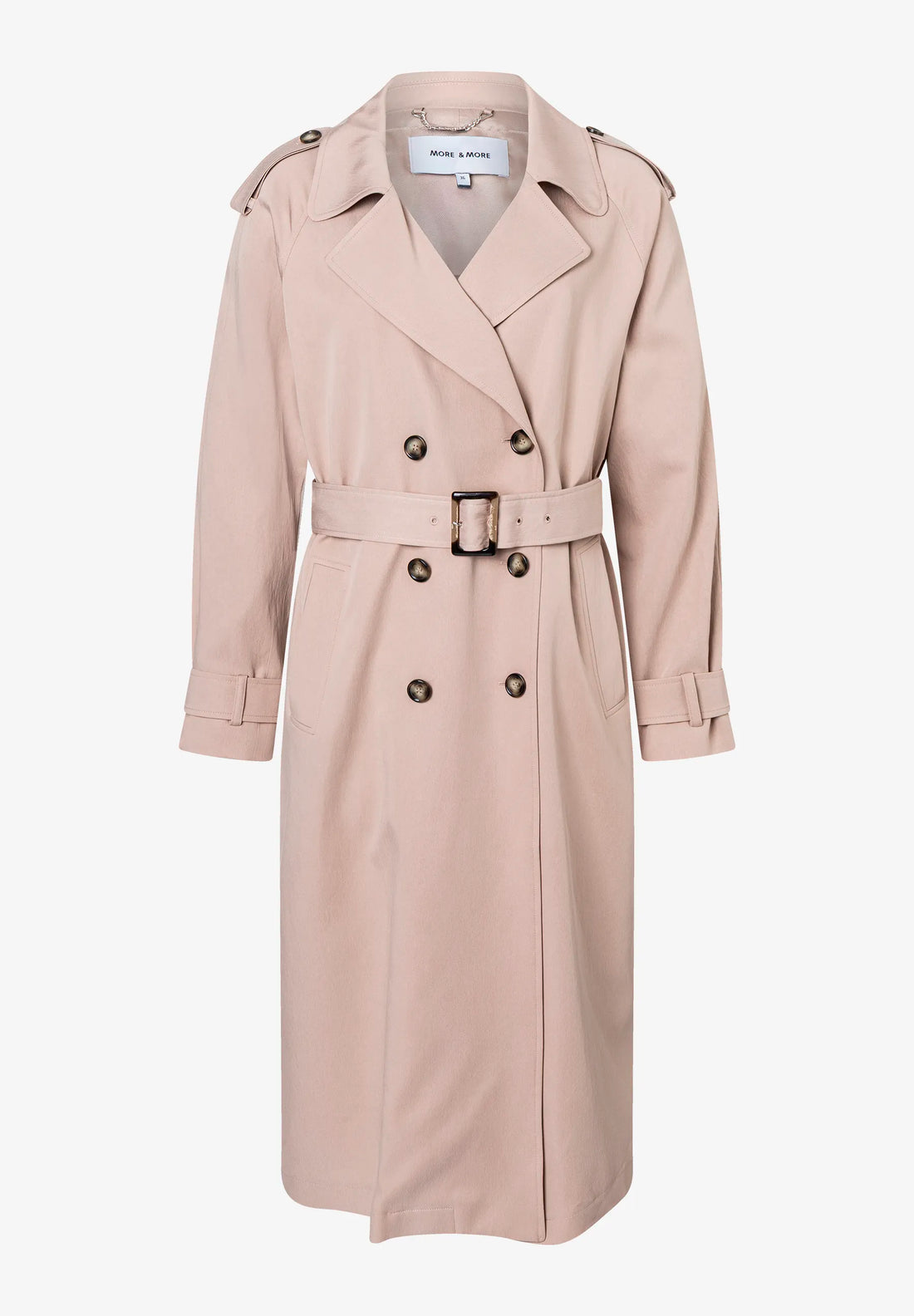 More &amp; More Powder Beige Women Trench Coat SKU: 61017000_0214 Image 02