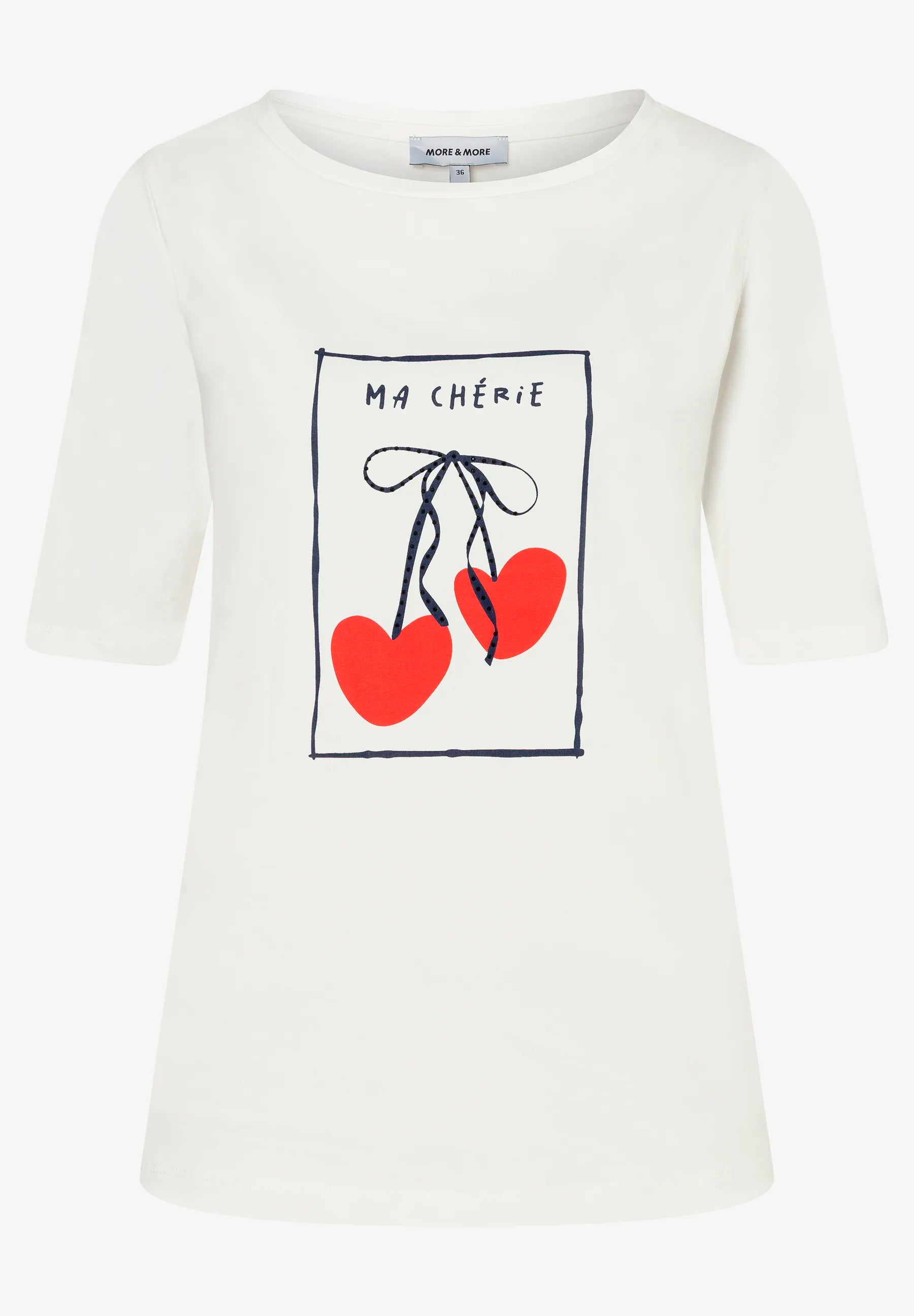 More &amp; More Off White Women T-Shirt with Cherry Print SKU: 61020055_0041 Image 03