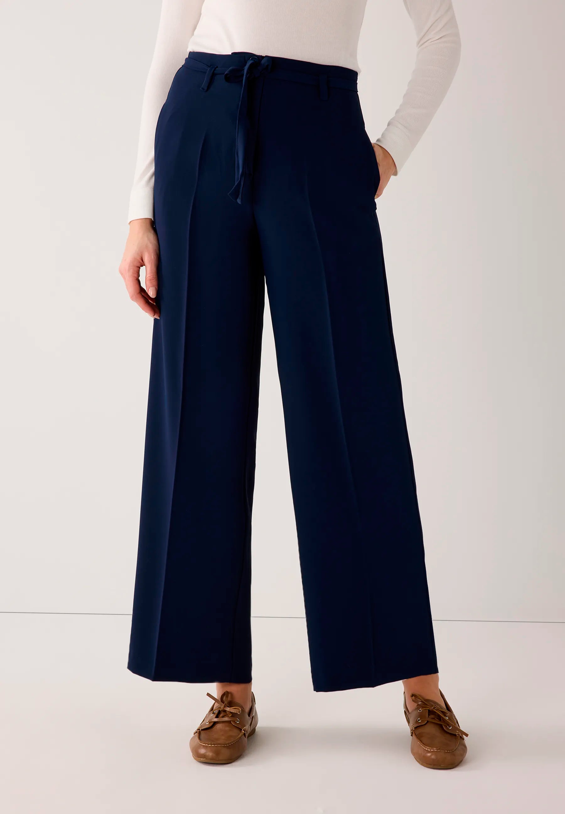 More &amp; More Classic Blue Women Wide Flowing Trousers SKU: 61024053_0373 Image 02