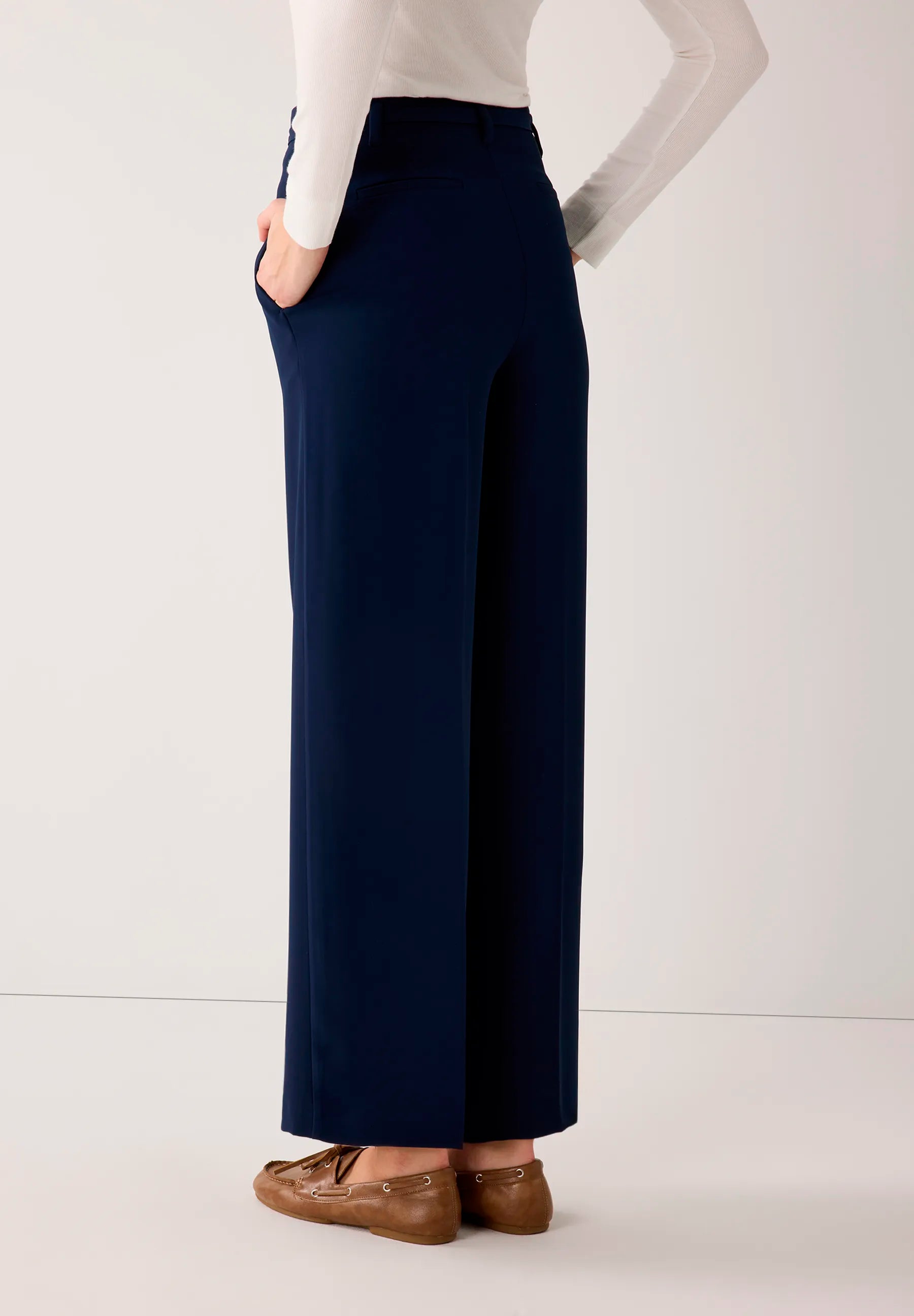 More &amp; More Classic Blue Women Wide Flowing Trousers SKU: 61024053_0373 Image 03